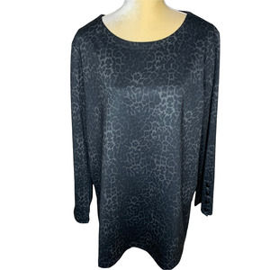 Chicos Black Leopard Tunic Top EUC Size 3 XL